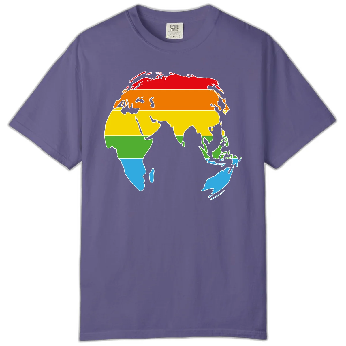 Map of Asia divided into five colored climate zones: red, orange, yellow, green, and blue bands representing different temperature and precipitation regions. in Grape