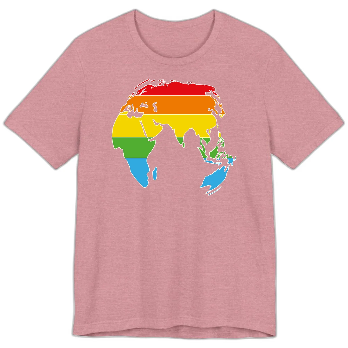 Map of Asia divided into five colored climate zones: red, orange, yellow, green, and blue bands representing different temperature and precipitation regions. in Heather Orchid