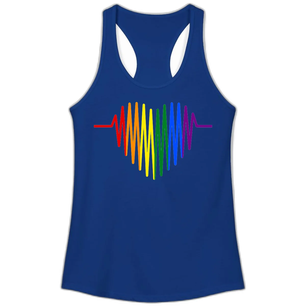 Rainbow sound wave design with spectrum colors flowing in an audio waveform pattern in Solid Royal