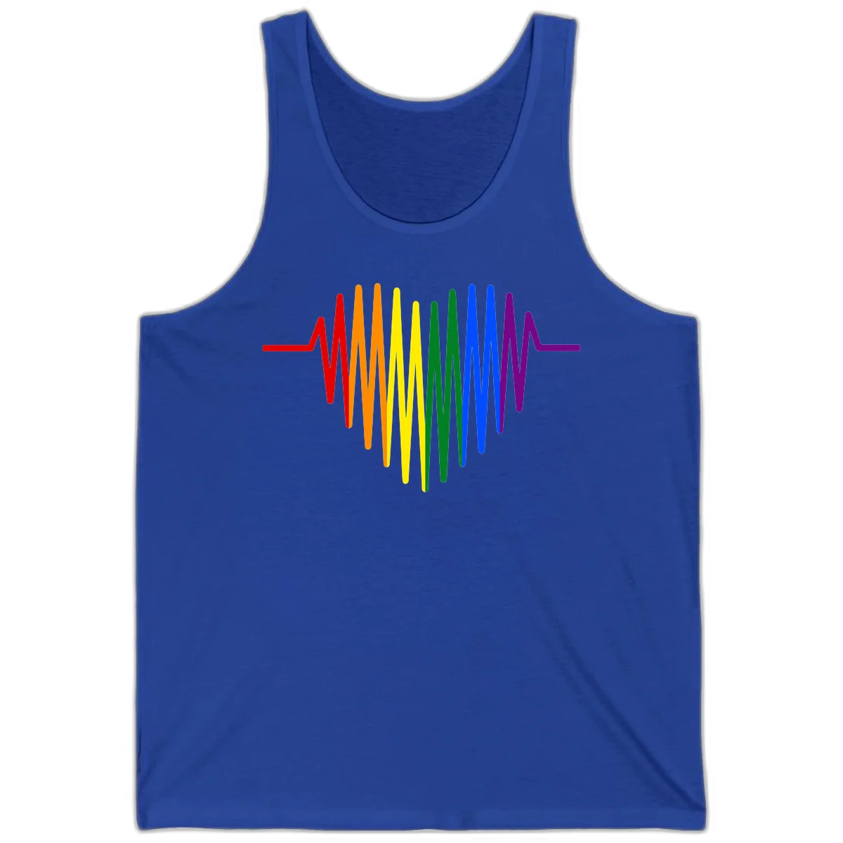 Rainbow sound wave design with spectrum colors flowing in an audio waveform pattern in True Royal