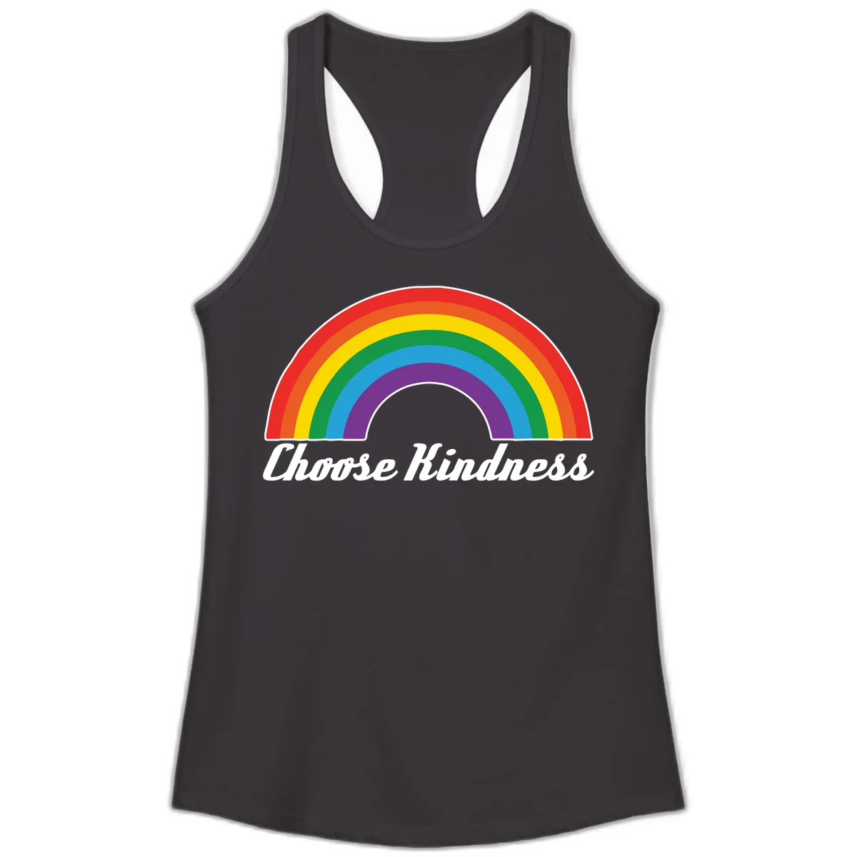Colorful rainbow arc with 'Choose Kindness' text, promoting inclusivity and compassion in Black