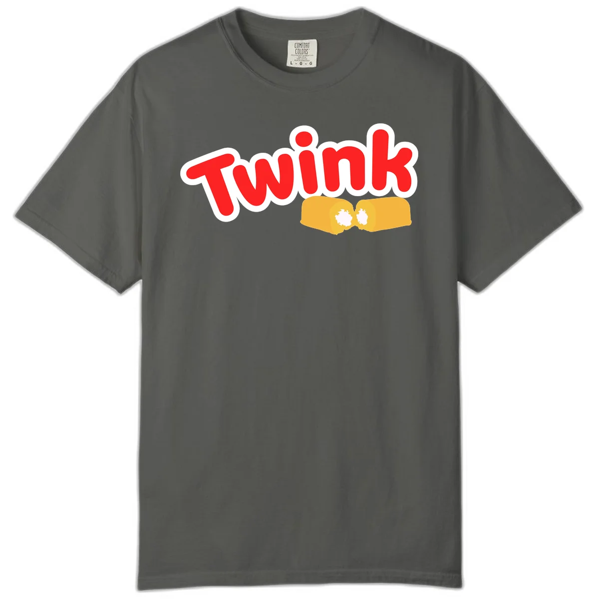 Red 'TWINK' text with white outline above two gold fists bumping together in celebration in Pepper