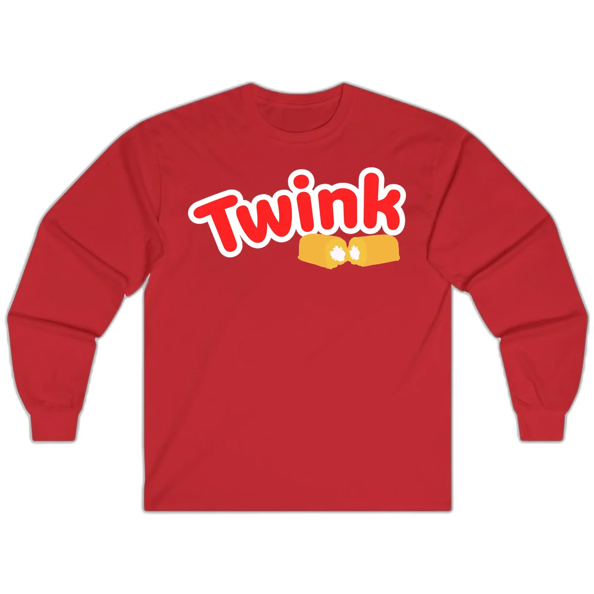 Red 'TWINK' text with white outline above two gold fists bumping together in celebration in Red