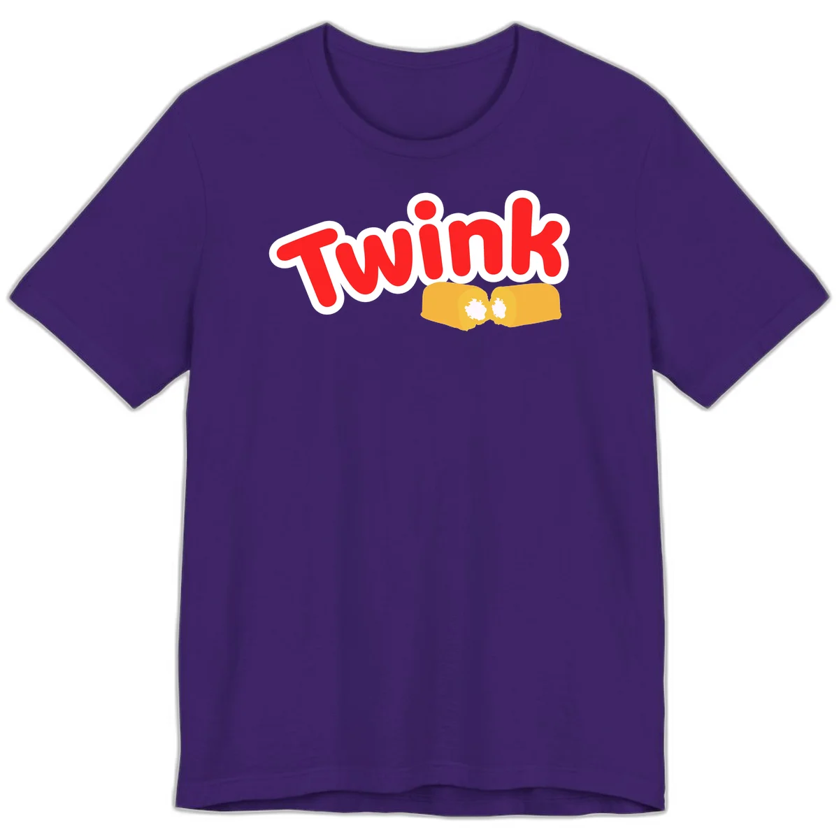 Red 'TWINK' text with white outline above two gold fists bumping together in celebration in Team Purple