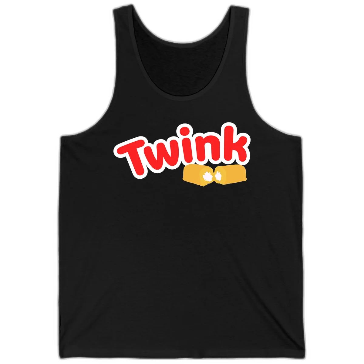 Red 'TWINK' text with white outline above two gold fists bumping together in celebration in Black