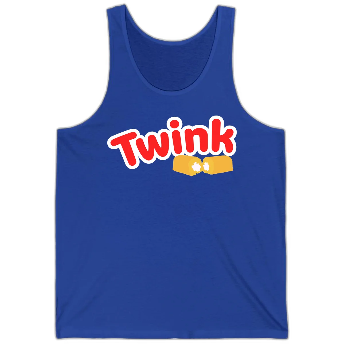 Red 'TWINK' text with white outline above two gold fists bumping together in celebration in True Royal