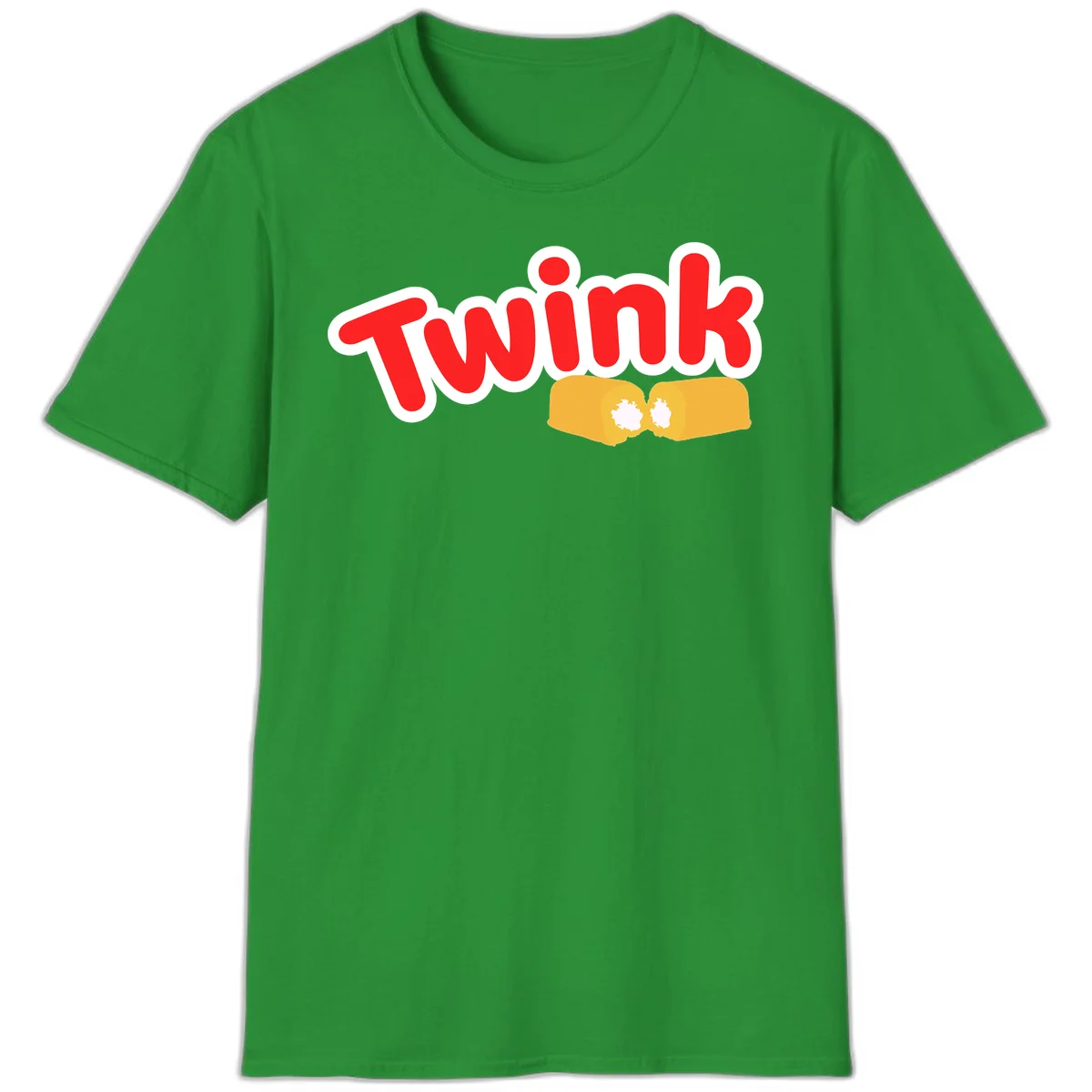 Red 'TWINK' text with white outline above two gold fists bumping together in celebration in Irish Green