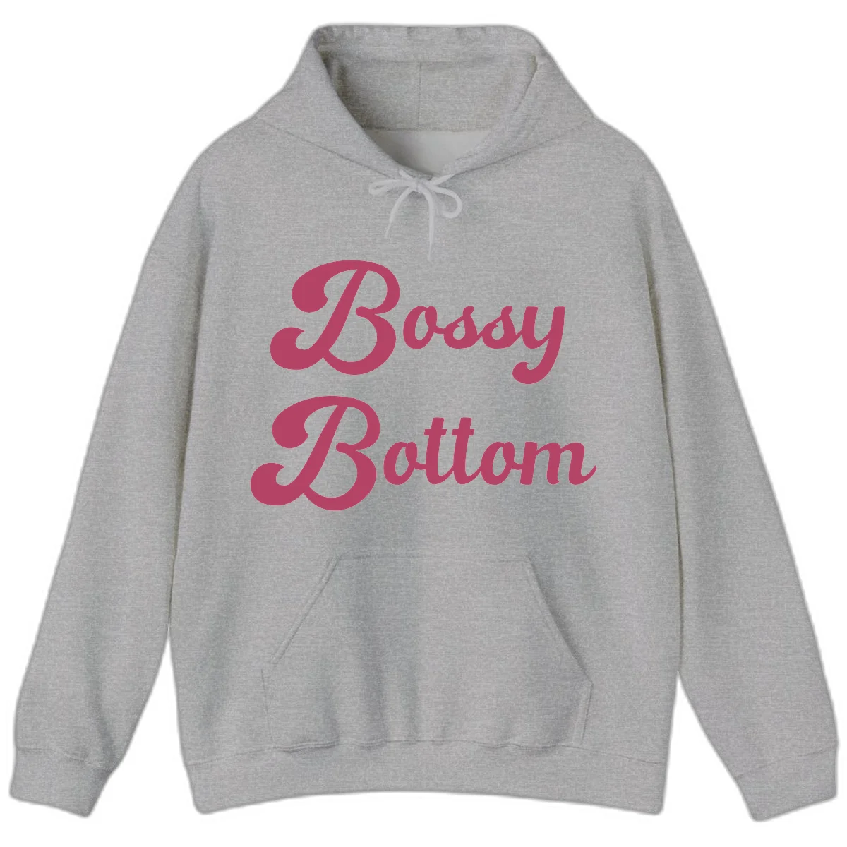 Body rhythm pride design with pink flowing lettering on gray background in Sport Grey