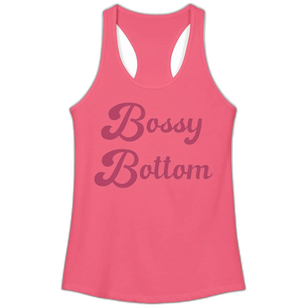 Body rhythm pride design with pink flowing lettering on gray background in Hot Pink