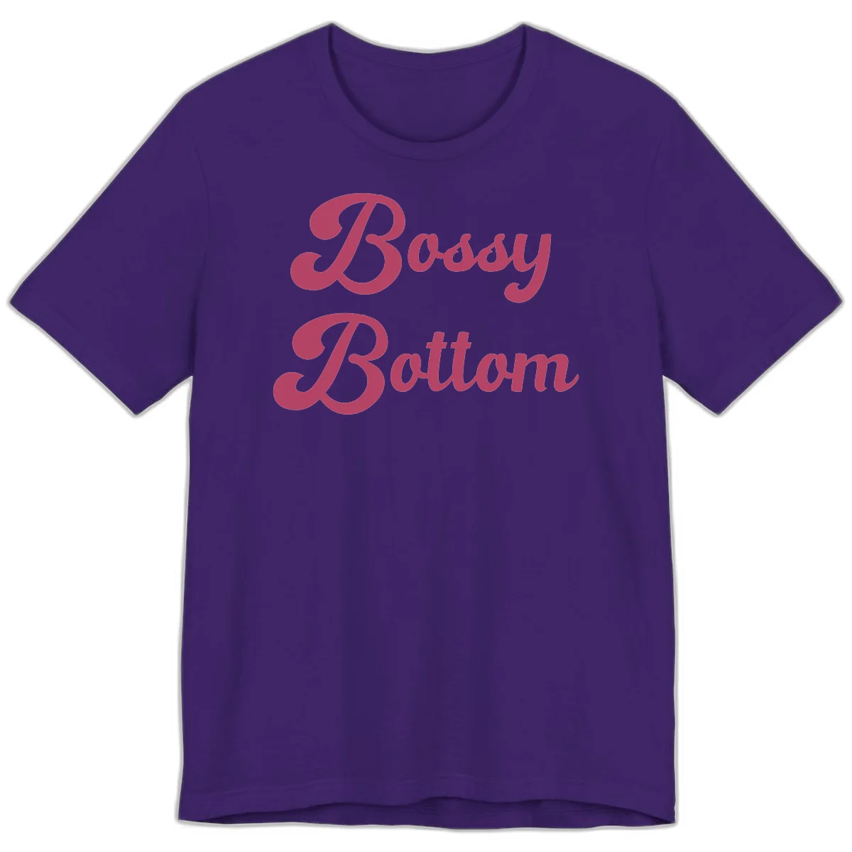 Body rhythm pride design with pink flowing lettering on gray background in Team Purple