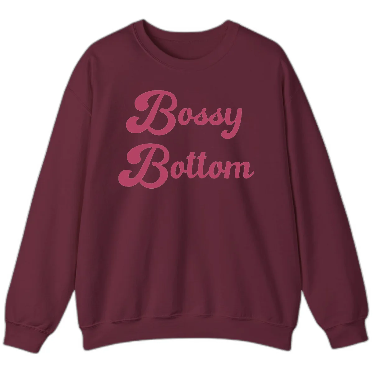 Body rhythm pride design with pink flowing lettering on gray background in Maroon