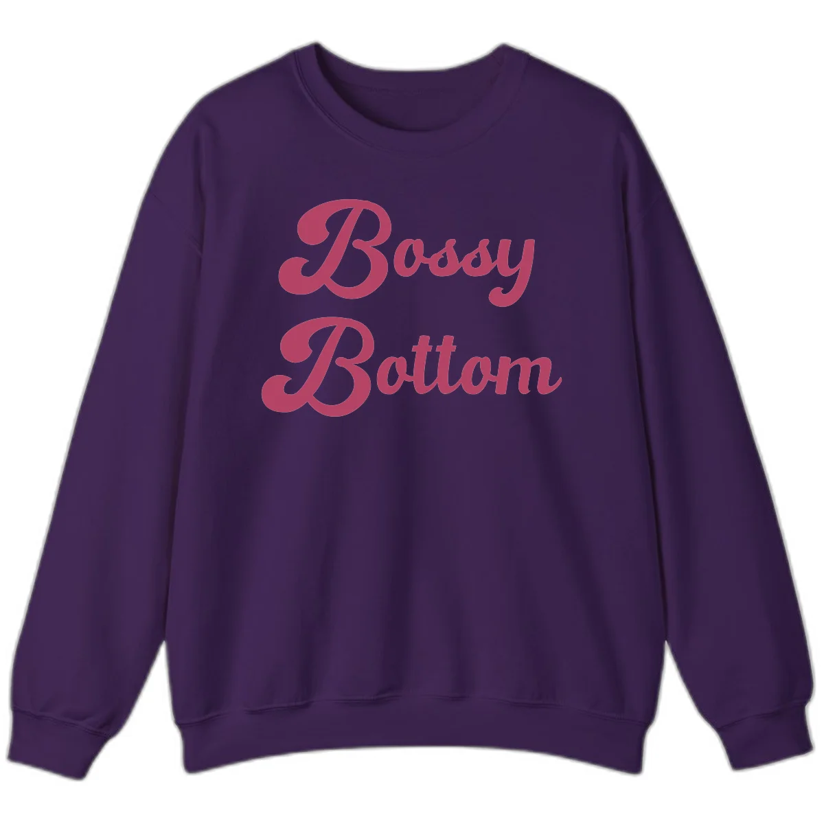 Body rhythm pride design with pink flowing lettering on gray background in Purple