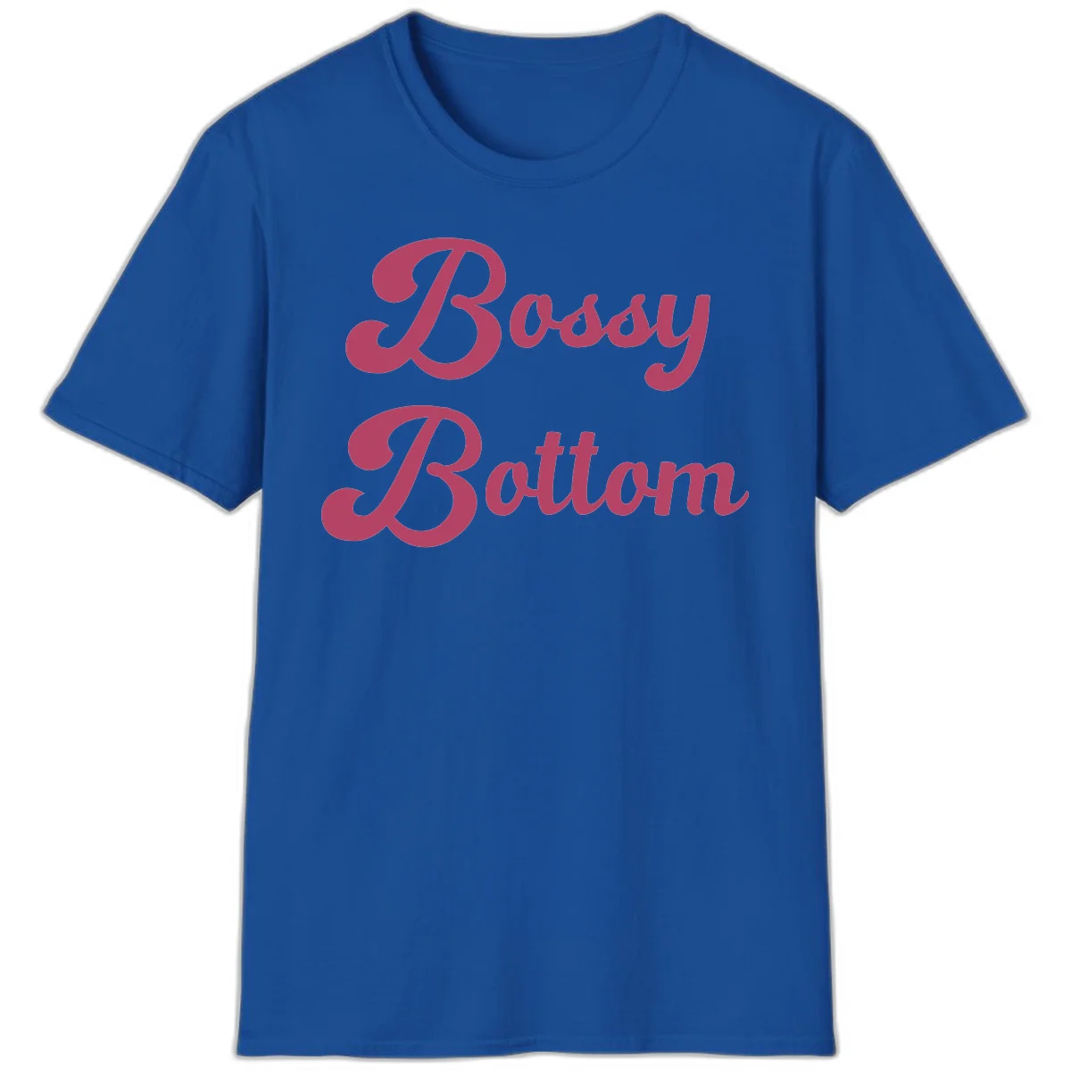Body rhythm pride design with pink flowing lettering on gray background in Royal