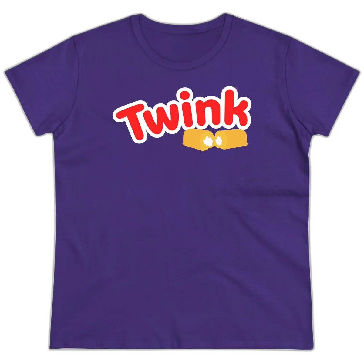 Red 'Twink' text with white outline above two yellow fists bumping together with white highlights, comic book style pride design in Purple