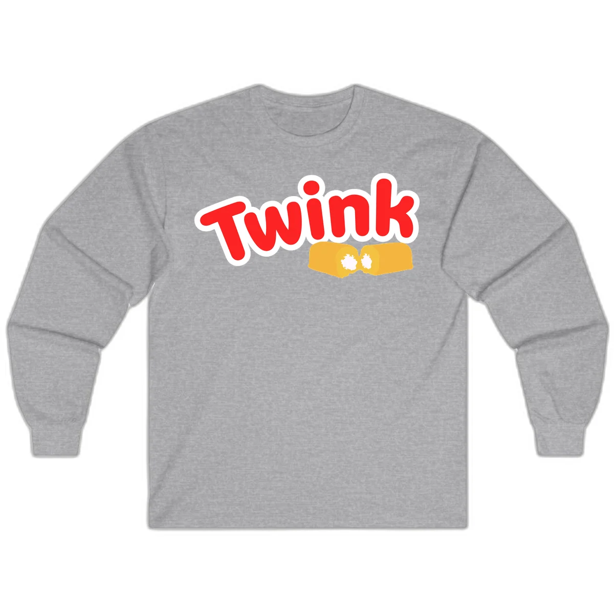 Red 'Twink' text with white outline above two yellow fists bumping together with white highlights, comic book style pride design in Sport Grey