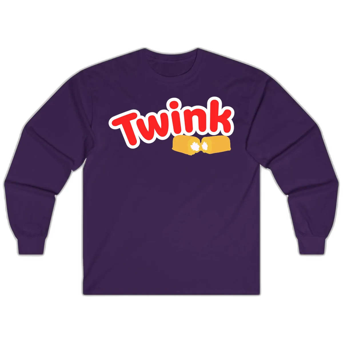 Red 'Twink' text with white outline above two yellow fists bumping together with white highlights, comic book style pride design in Purple