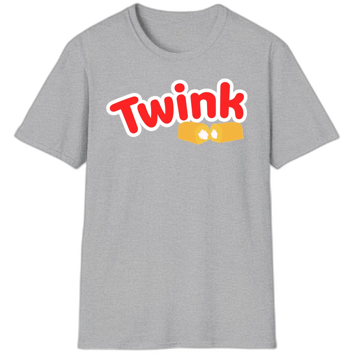 Red 'Twink' text with white outline above two yellow fists bumping together with white highlights, comic book style pride design in Sport Grey