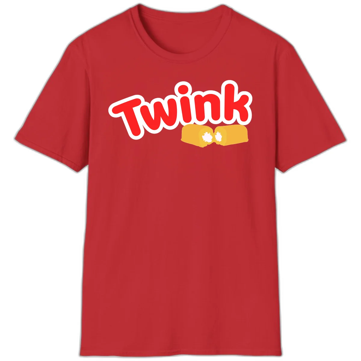 Red 'Twink' text with white outline above two yellow fists bumping together with white highlights, comic book style pride design in Red