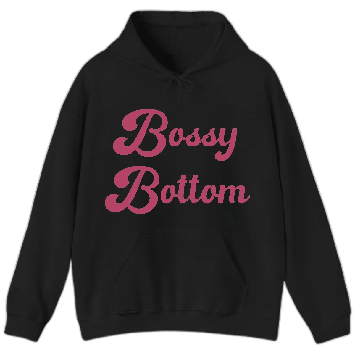 Body Rocking pride design in pink lettering with flowing, decorative typography on gray background in Black