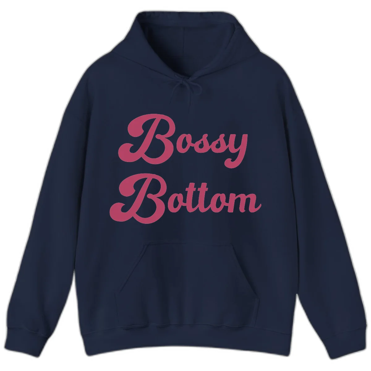 Body Rocking pride design in pink lettering with flowing, decorative typography on gray background in Navy