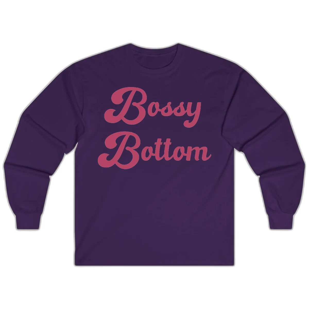 Body Rocking pride design in pink lettering with flowing, decorative typography on gray background in Purple