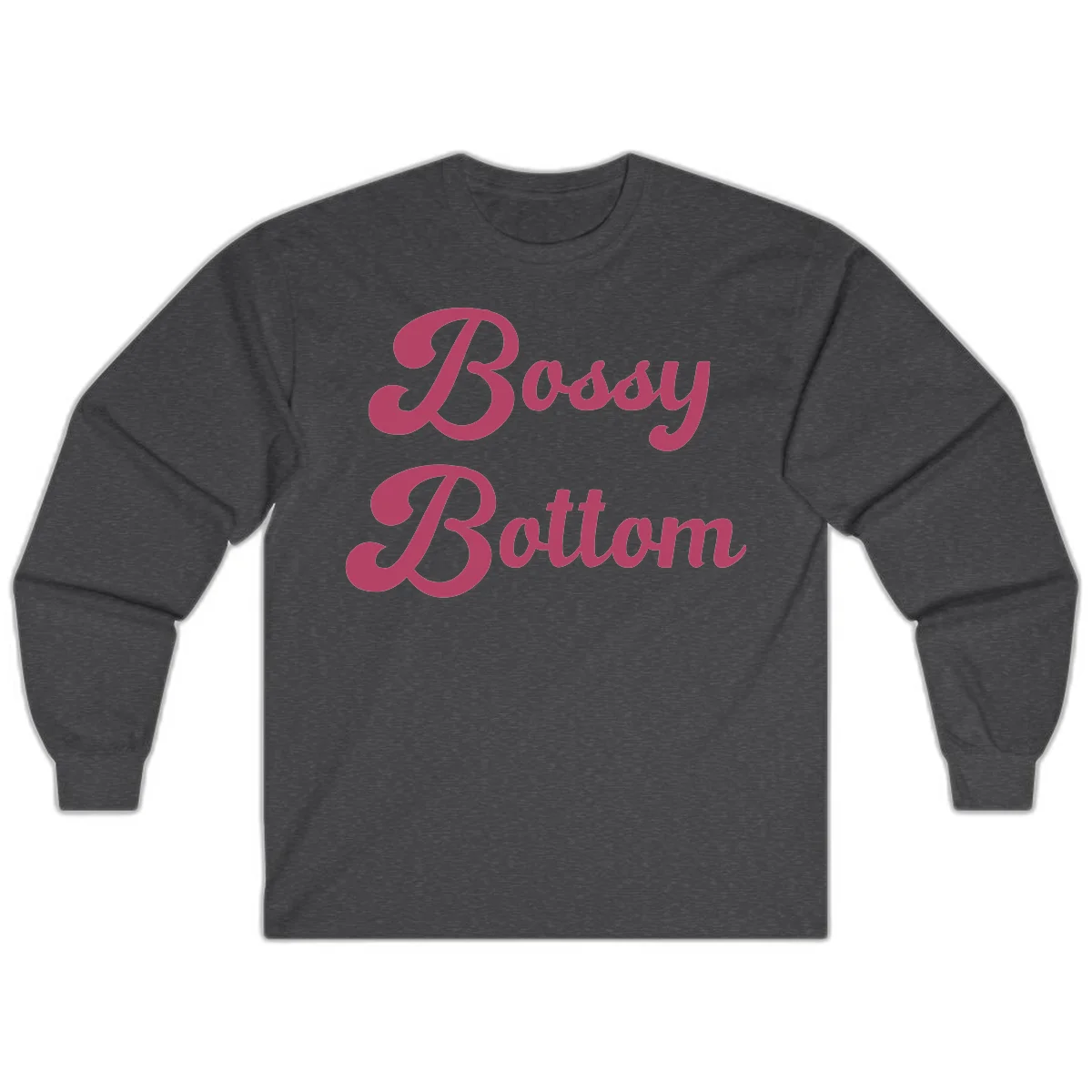 Body Rocking pride design in pink lettering with flowing, decorative typography on gray background in Dark Heather