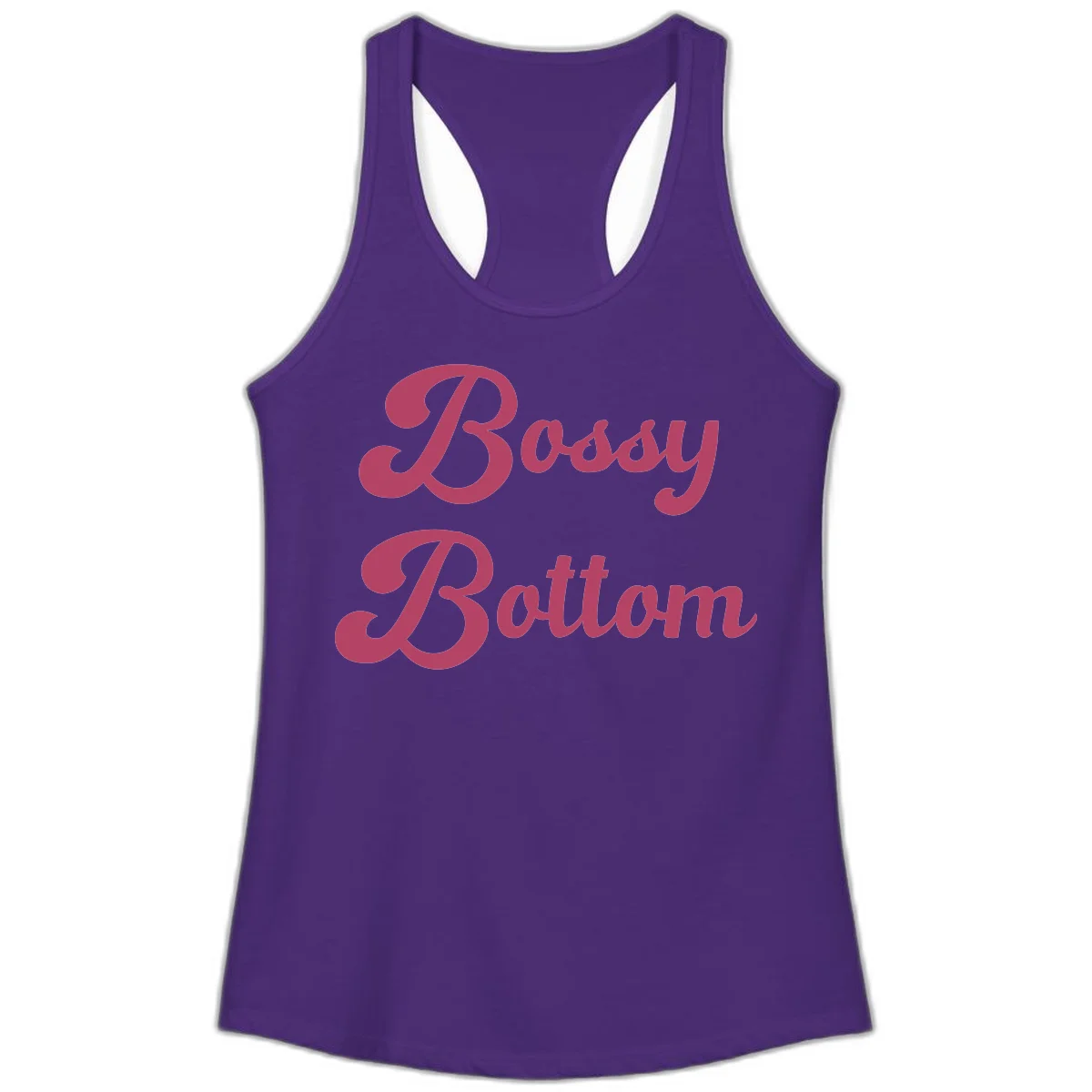 Body Rocking pride design in pink lettering with flowing, decorative typography on gray background in Solid Purple Rush