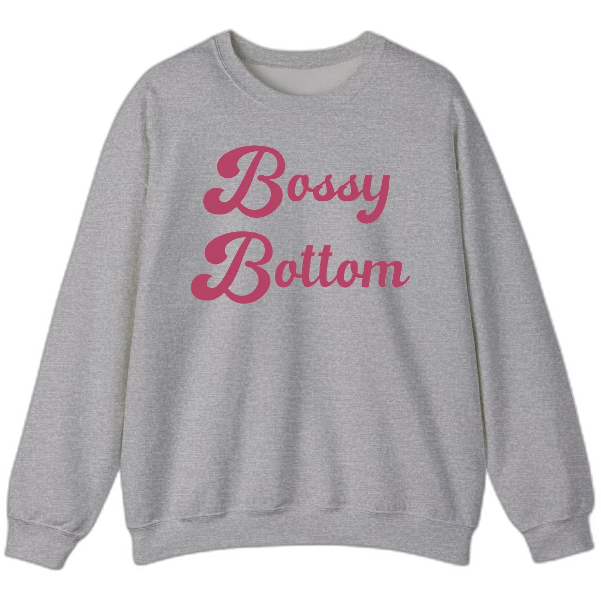 Body Rocking pride design in pink lettering with flowing, decorative typography on gray background in Sport Grey