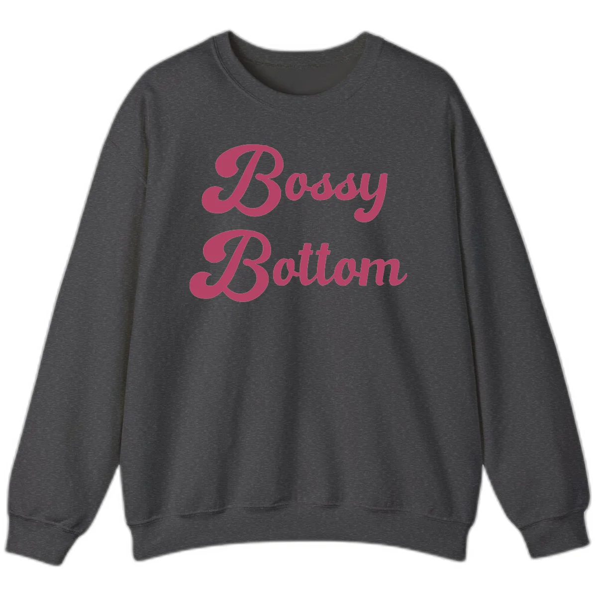 Body Rocking pride design in pink lettering with flowing, decorative typography on gray background in Dark Heather