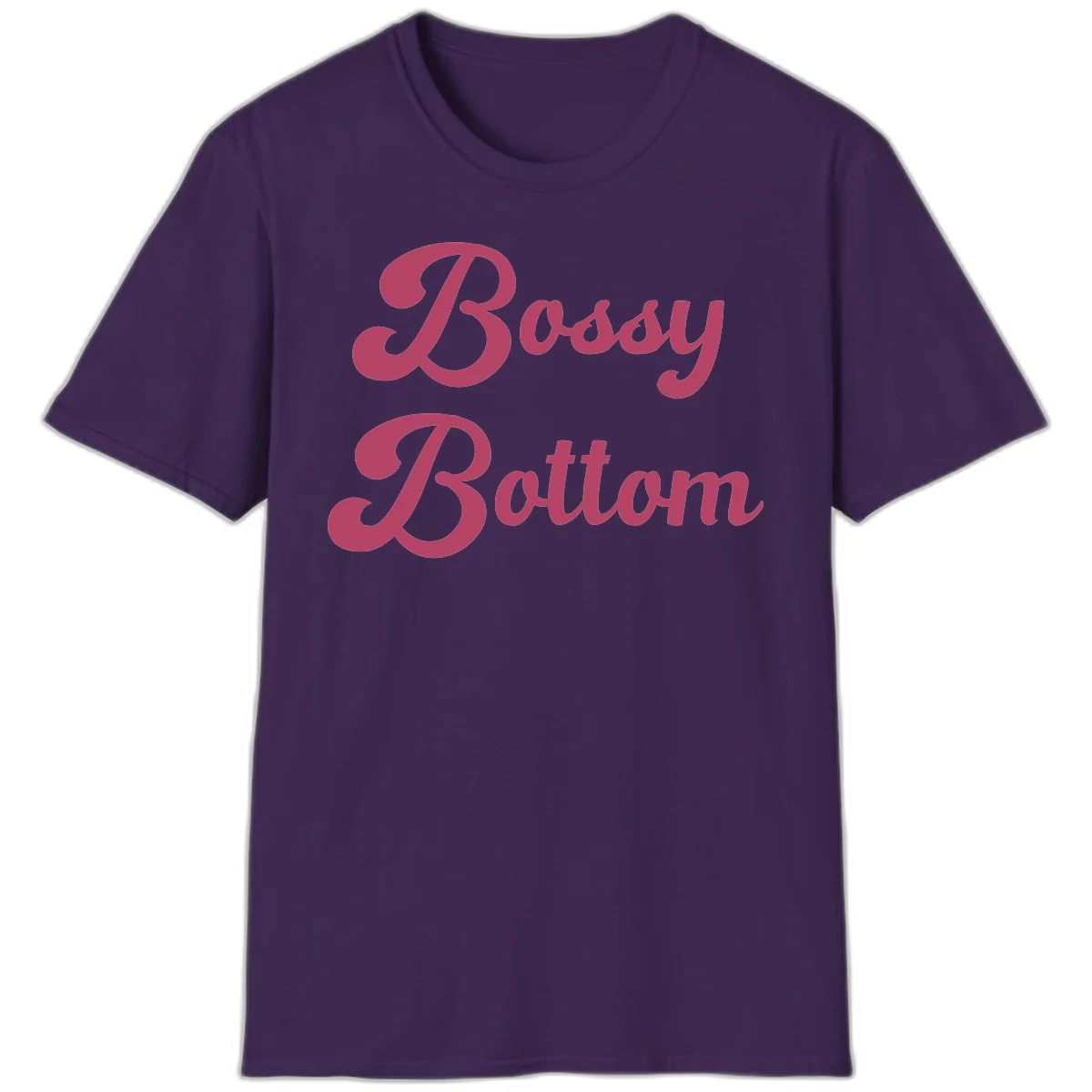 Body Rocking pride design in pink lettering with flowing, decorative typography on gray background in Purple