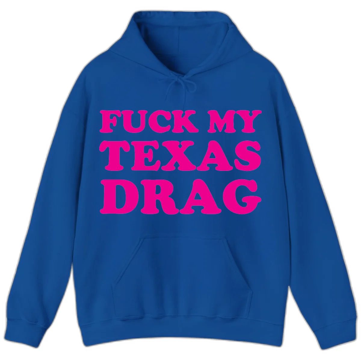 Bold magenta text reading 'Fuck My Texas Drag' in large chunky sans-serif letters on gray background in Royal