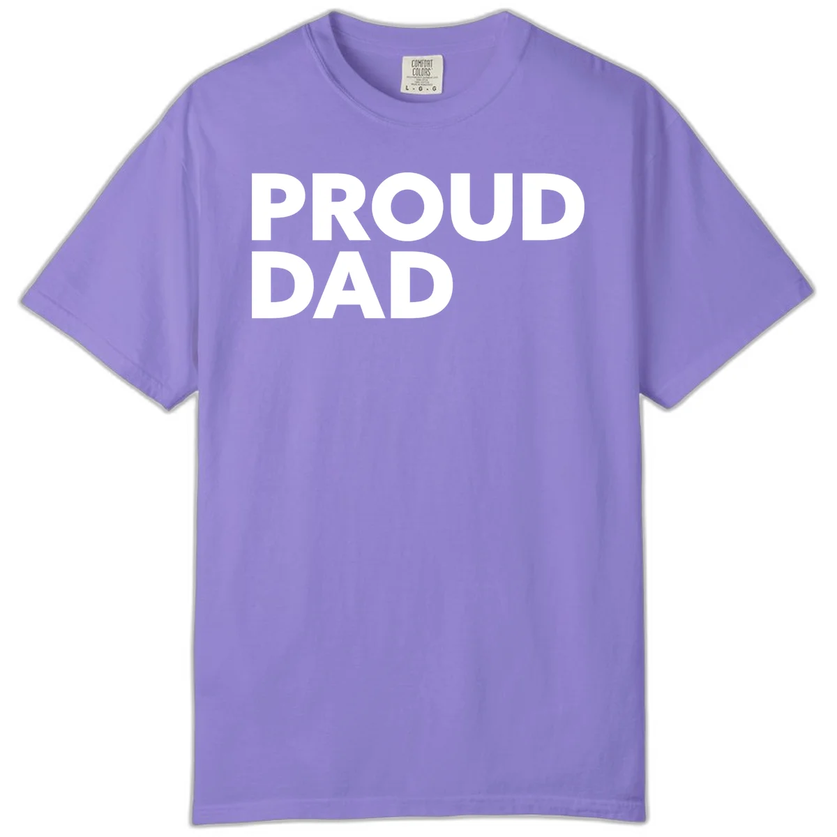 Bold white 'PROUD DAD' text on gray background - proud dad typography design in Violet
