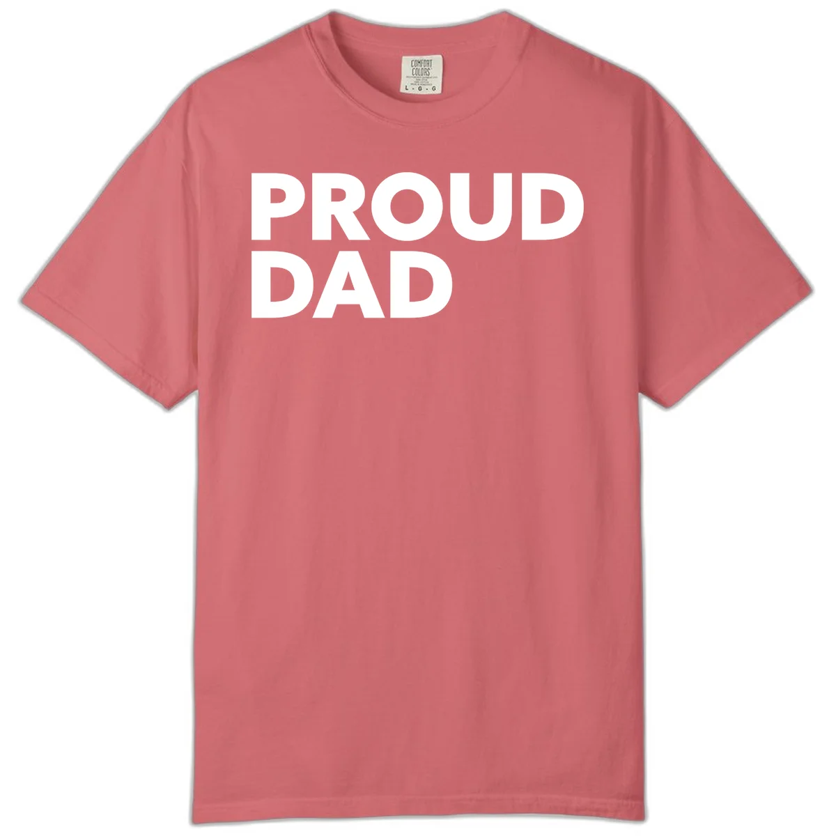 Bold white 'PROUD DAD' text on gray background - proud dad typography design in Watermelon