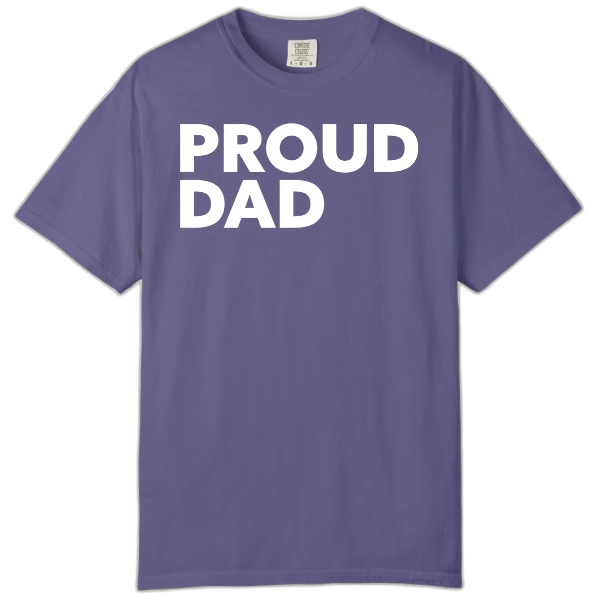 Bold white 'PROUD DAD' text on gray background - proud dad typography design in Grape