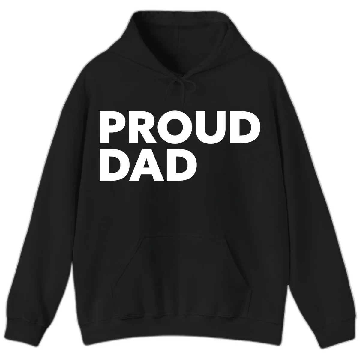Bold white 'PROUD DAD' text on gray background - proud dad typography design in Black