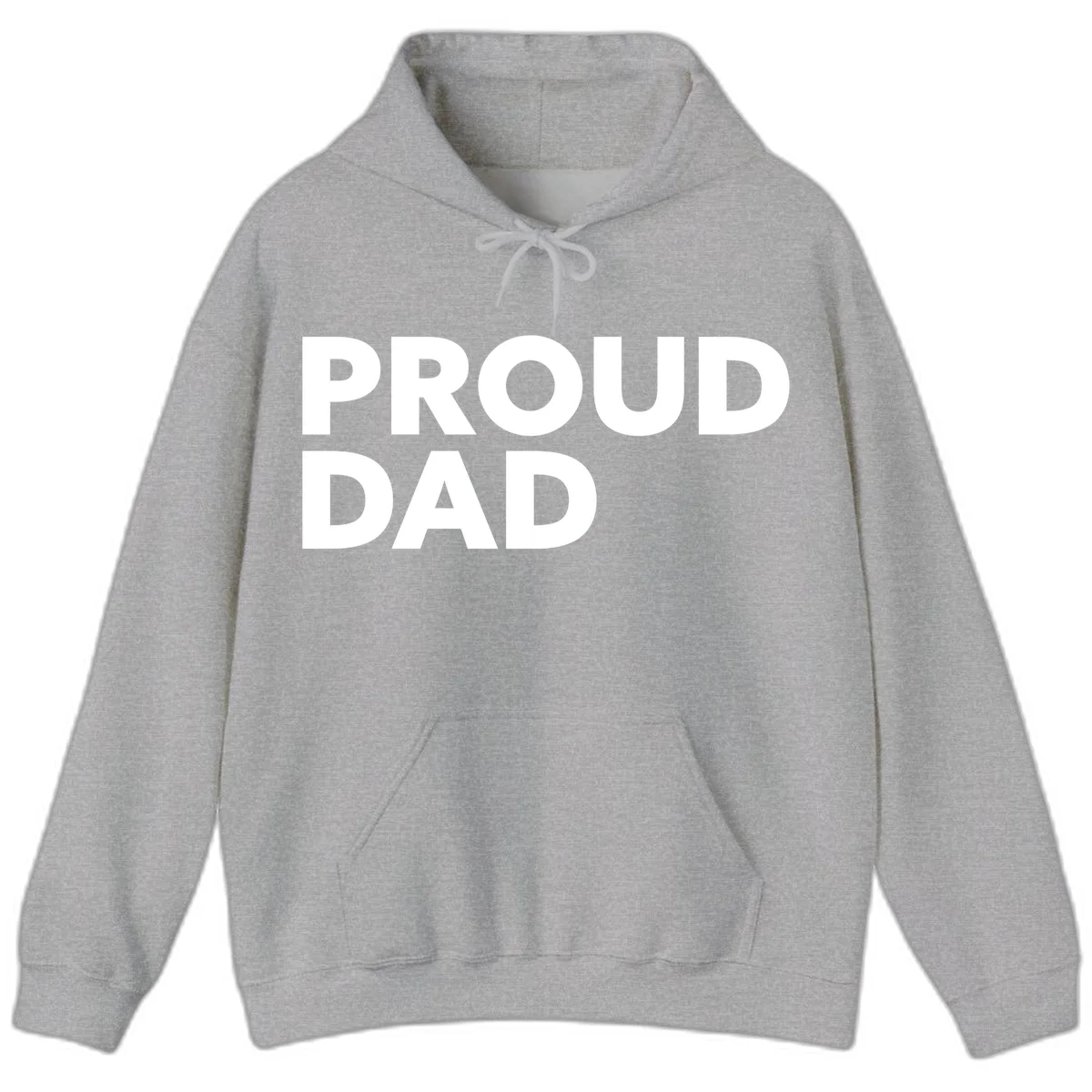 Bold white 'PROUD DAD' text on gray background - proud dad typography design in Sport Grey