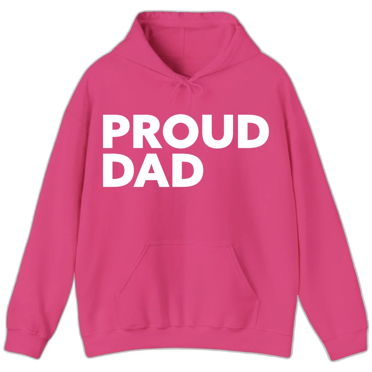 Bold white 'PROUD DAD' text on gray background - proud dad typography design in Heliconia
