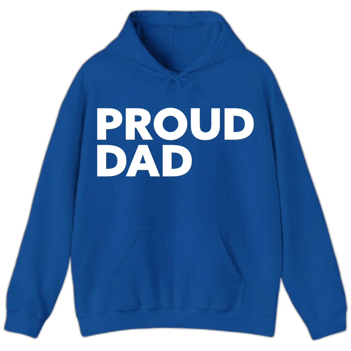 Bold white 'PROUD DAD' text on gray background - proud dad typography design in Royal