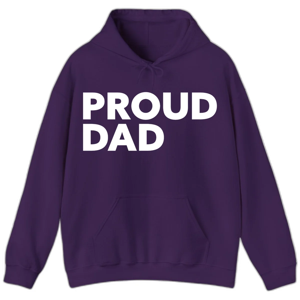 Bold white 'PROUD DAD' text on gray background - proud dad typography design in Purple