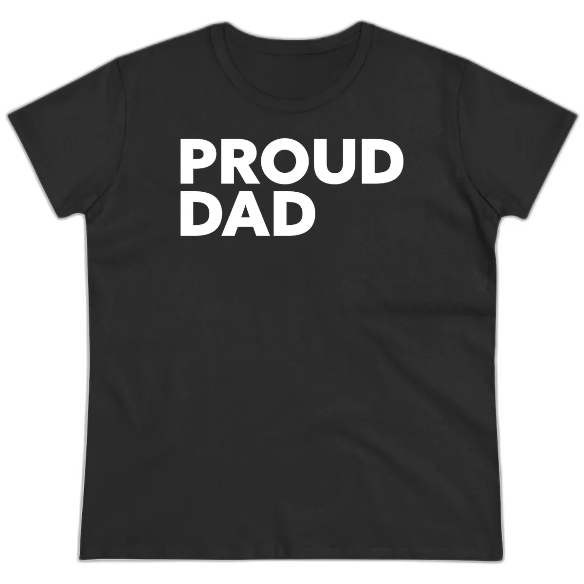 Bold white 'PROUD DAD' text on gray background - proud dad typography design in Black