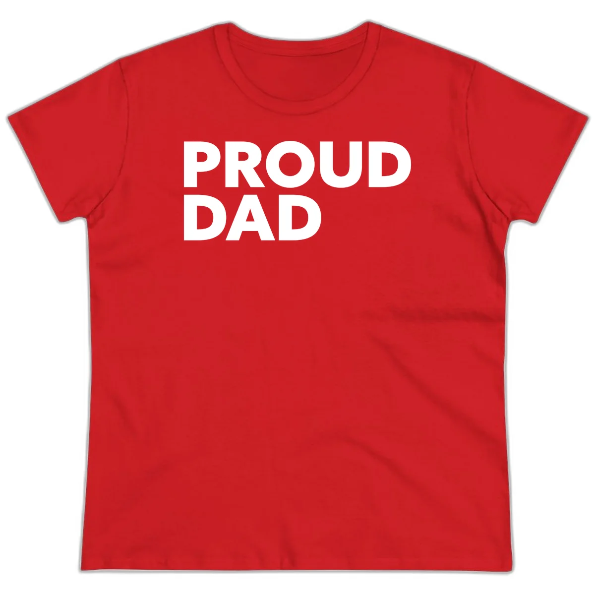 Bold white 'PROUD DAD' text on gray background - proud dad typography design in Red
