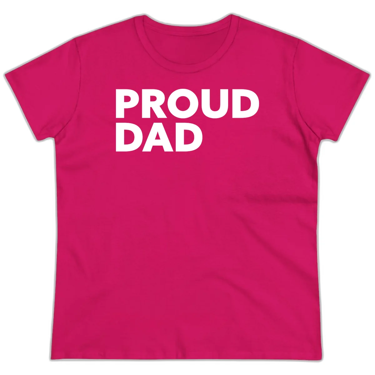 Bold white 'PROUD DAD' text on gray background - proud dad typography design in Heliconia