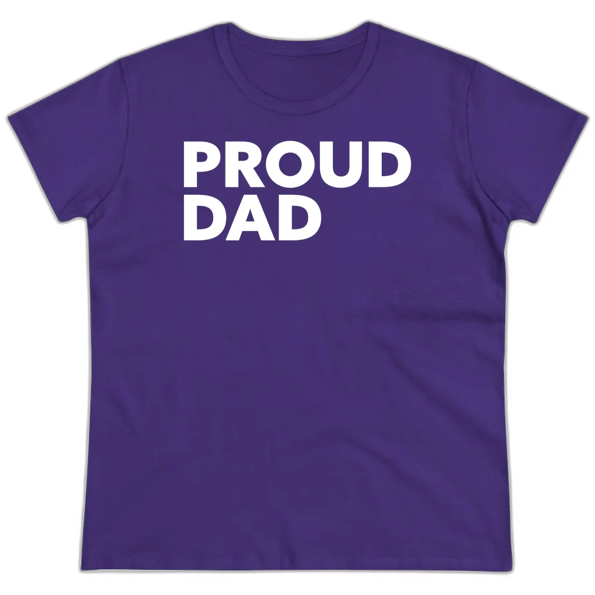Bold white 'PROUD DAD' text on gray background - proud dad typography design in Purple