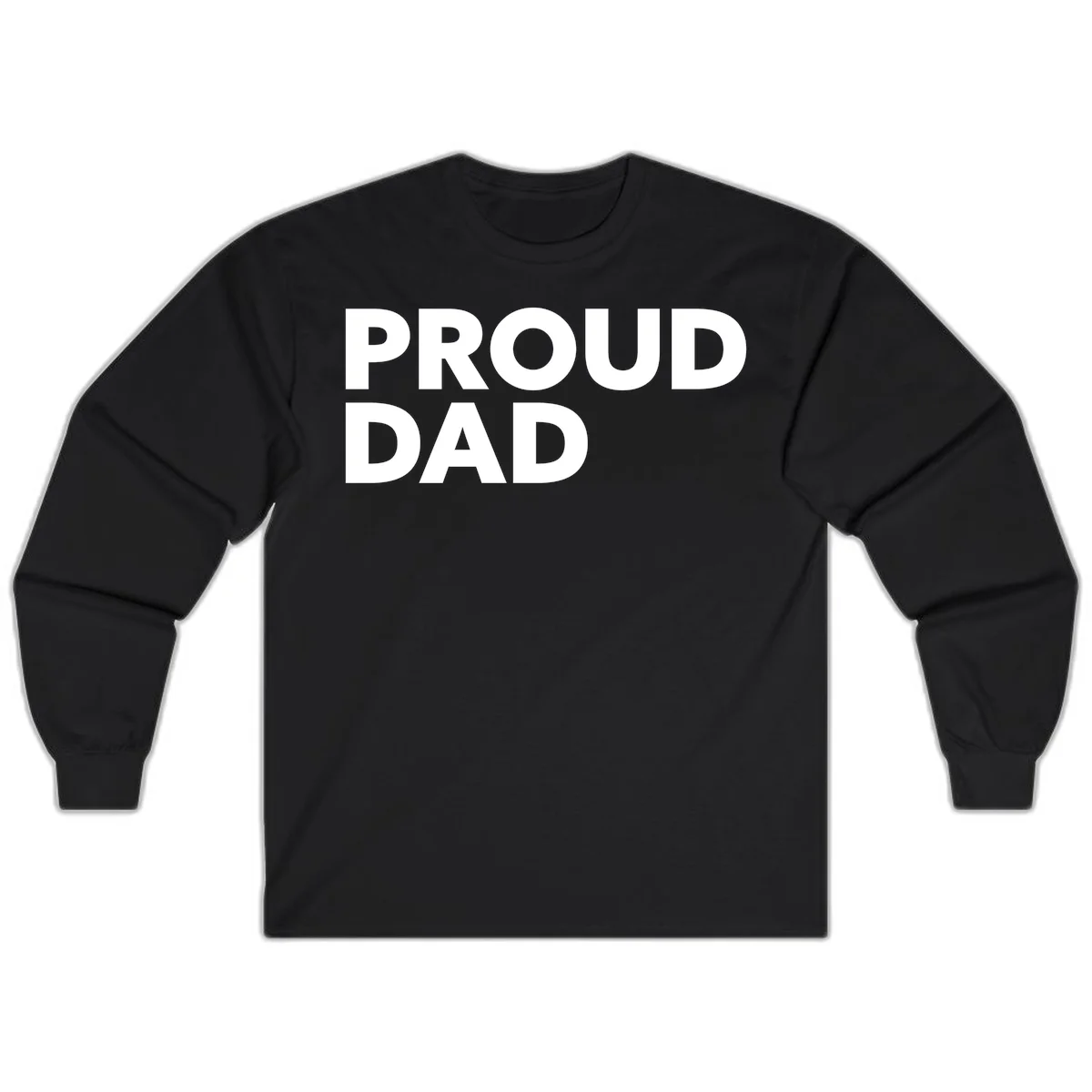 Bold white 'PROUD DAD' text on gray background - proud dad typography design in Black