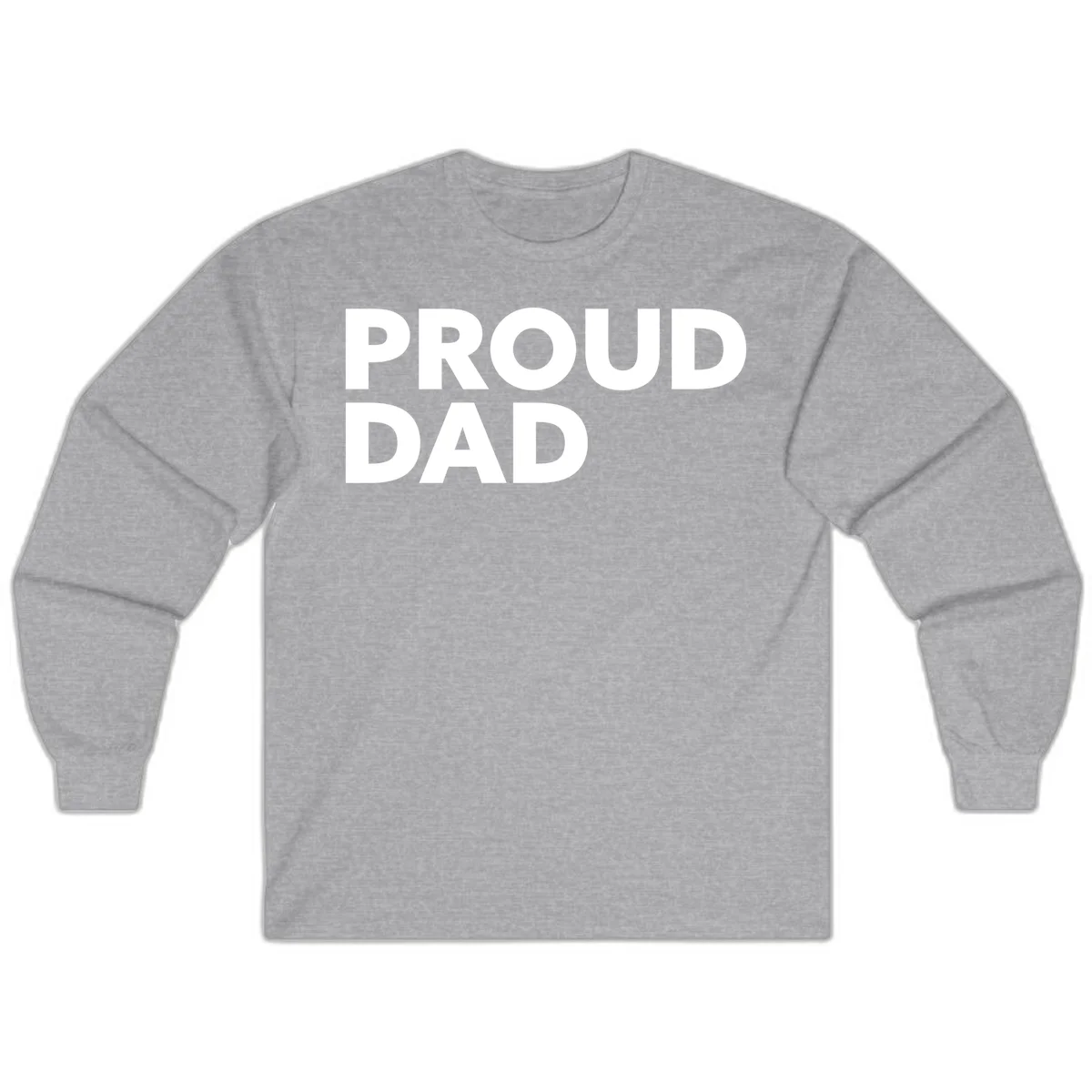 Bold white 'PROUD DAD' text on gray background - proud dad typography design in Sport Grey