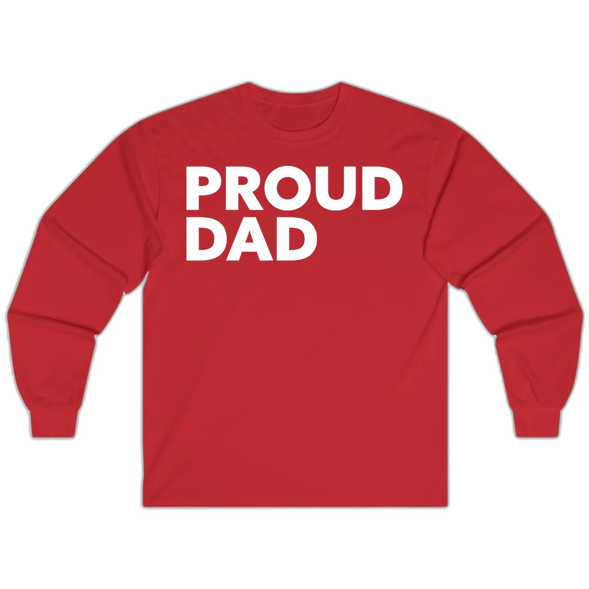 Bold white 'PROUD DAD' text on gray background - proud dad typography design in Red