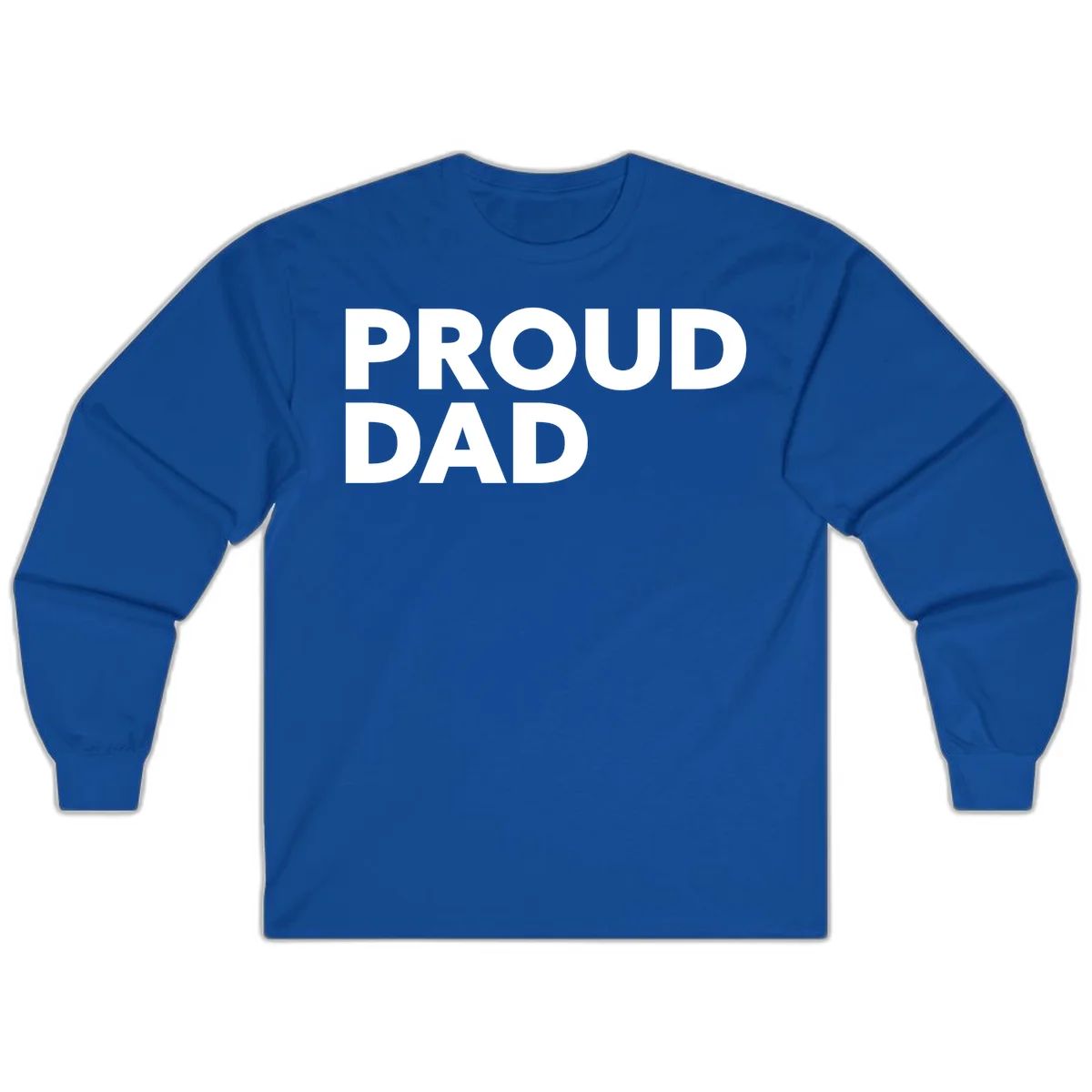 Bold white 'PROUD DAD' text on gray background - proud dad typography design in Royal