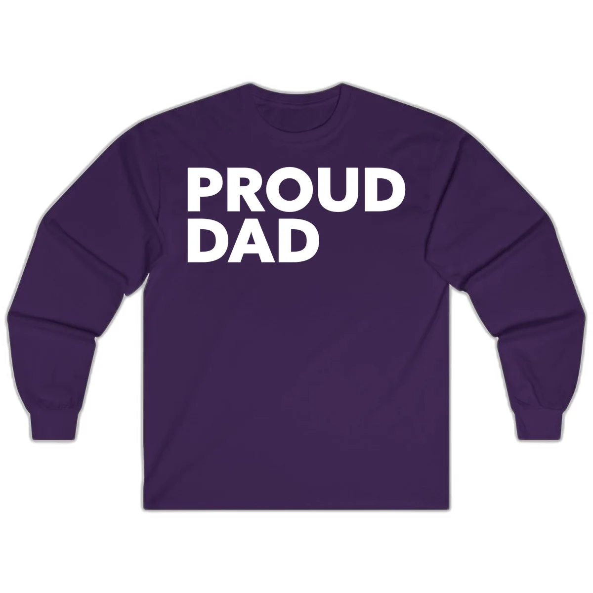 Bold white 'PROUD DAD' text on gray background - proud dad typography design in Purple