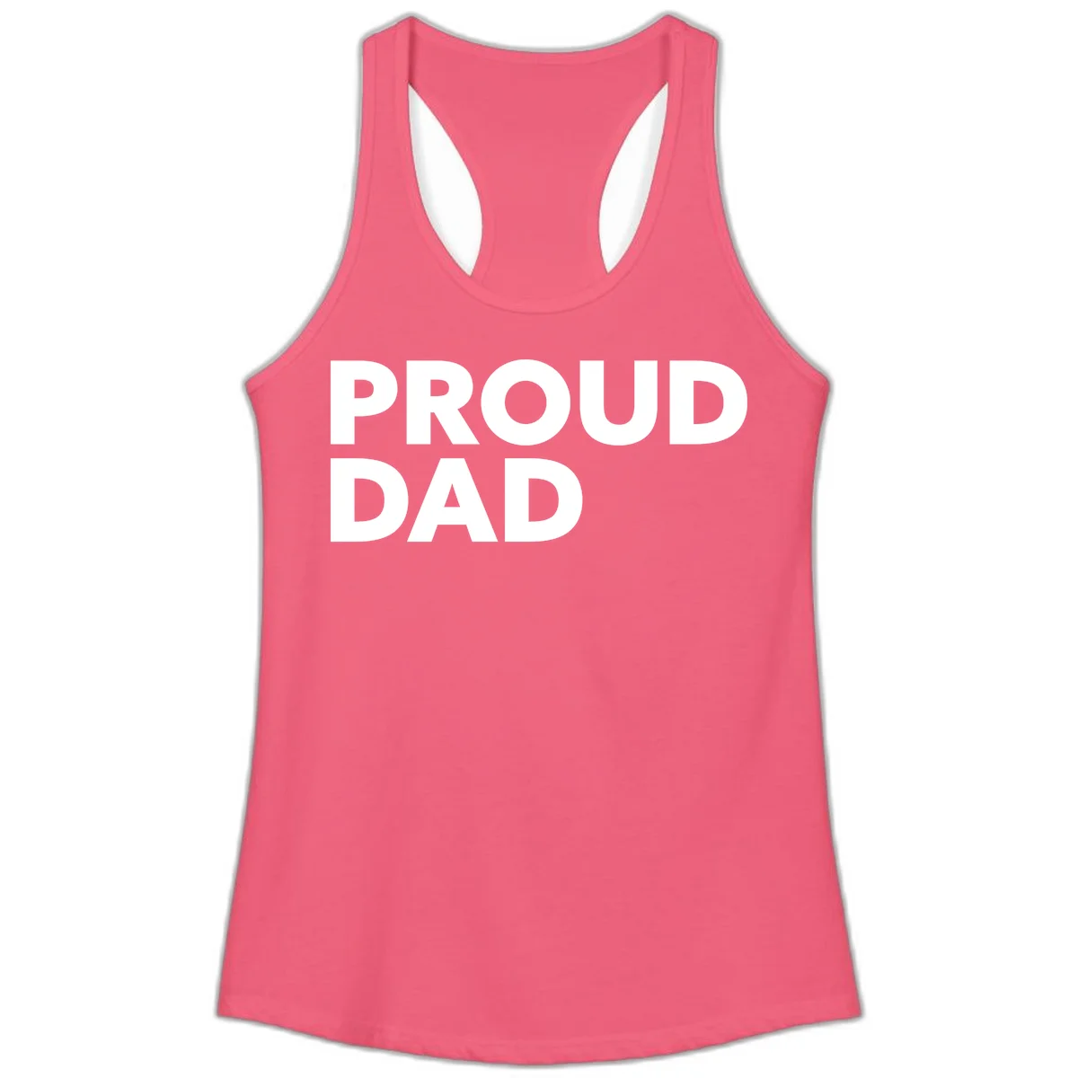 Bold white 'PROUD DAD' text on gray background - proud dad typography design in Hot Pink