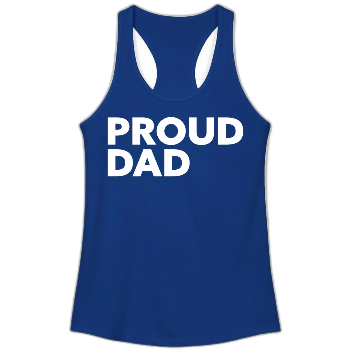 Bold white 'PROUD DAD' text on gray background - proud dad typography design in Solid Royal